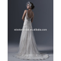 Latest Style High Quality Lace and Beads Decoration Sleeveless Mermaid Wedding Dress